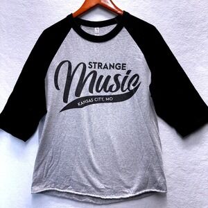 Strange Music Kansas City Raglan Shirt Men's L Black Gray Tech N9ine Label
